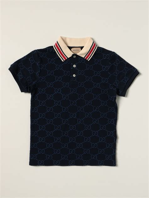 toddler navy blue gucci shirt|gucci kids polo shirts.